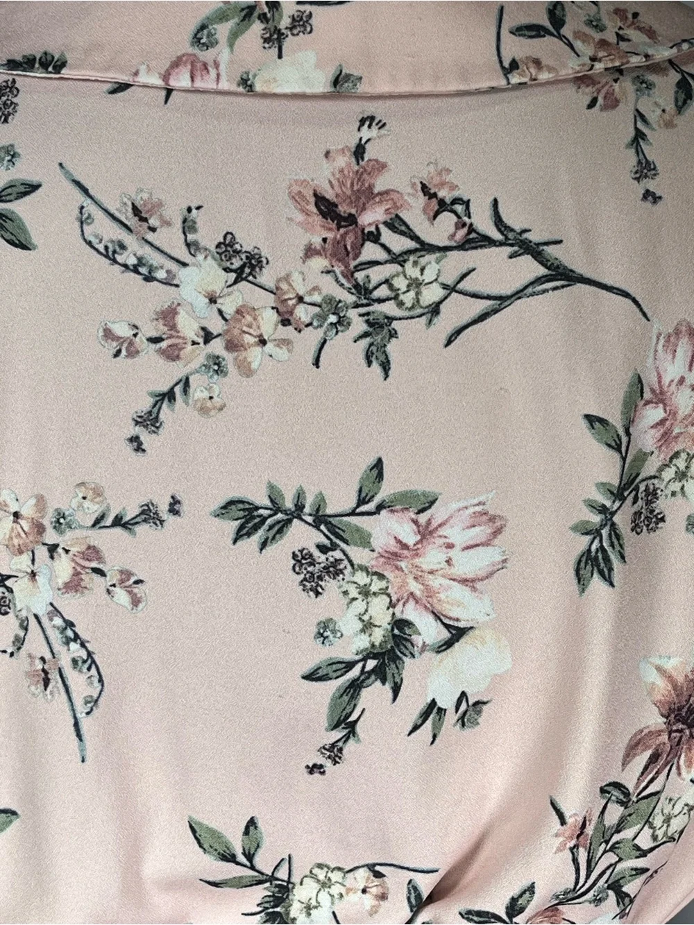 Pink Floral Tie-Front Dress Long-Sleeve Midi Ruffle Cottagecore Modest Coquette